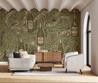 Woodland Symphony Music and Nature Illustration Wall Mural