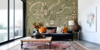 Woodland Symphony Music and Nature Illustration Wall Mural
