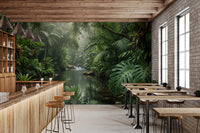 Misty Tropical River Jungle Escape Wall Mural