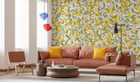 Fresh Mediterranean Lemon Orchard Botanical Print Wall Mural