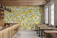 Fresh Mediterranean Lemon Orchard Botanical Print Wall Mural
