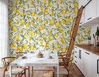 Fresh Mediterranean Lemon Orchard Botanical Print Wall Mural