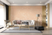 Minimalist Blush Botanical Tree Mural Wall Mural