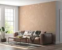 Minimalist Blush Botanical Tree Mural Wall Mural