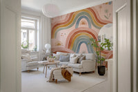 Boho Pastel Rainbow Waves Childrens Wallpaper Wall Mural