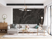 Rough stone texture mural in dark charcoal and silver grey