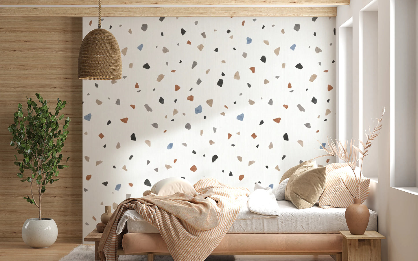 Modern Earthy Terrazzo Speckled Wallpaper Wall Mural