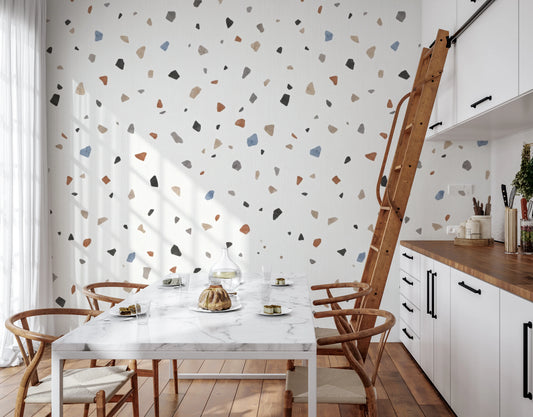 Modern Earthy Terrazzo Speckled Wallpaper Wall Mural