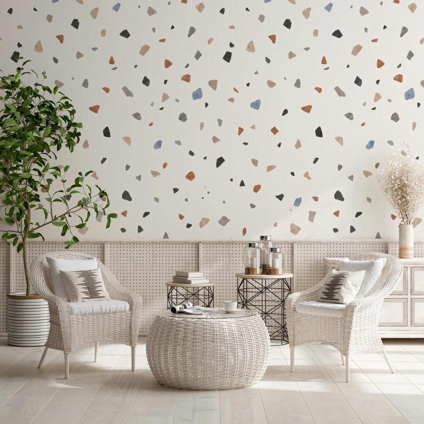 Modern Earthy Terrazzo Speckled Wallpaper Wall Mural
