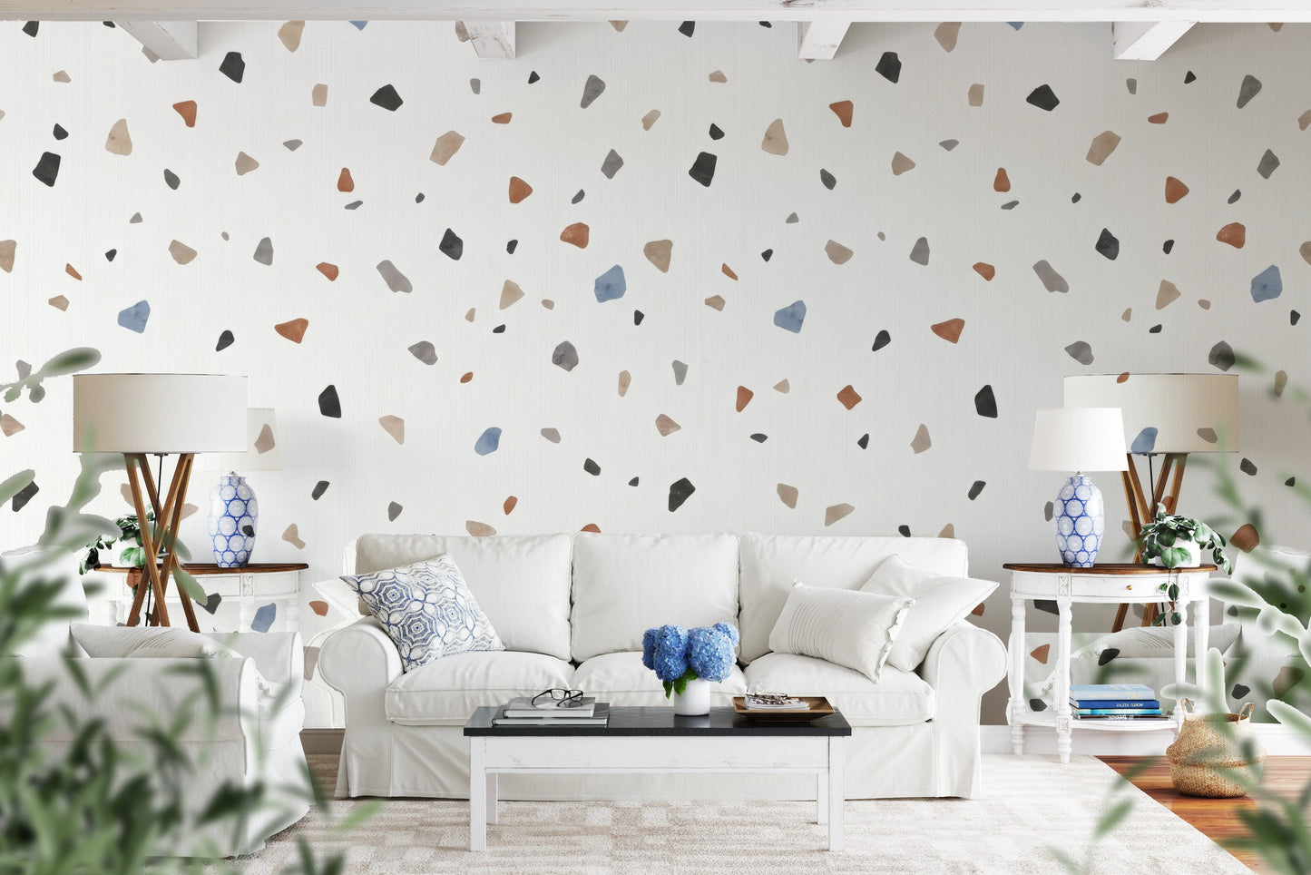 Modern Earthy Terrazzo Speckled Wallpaper Wall Mural