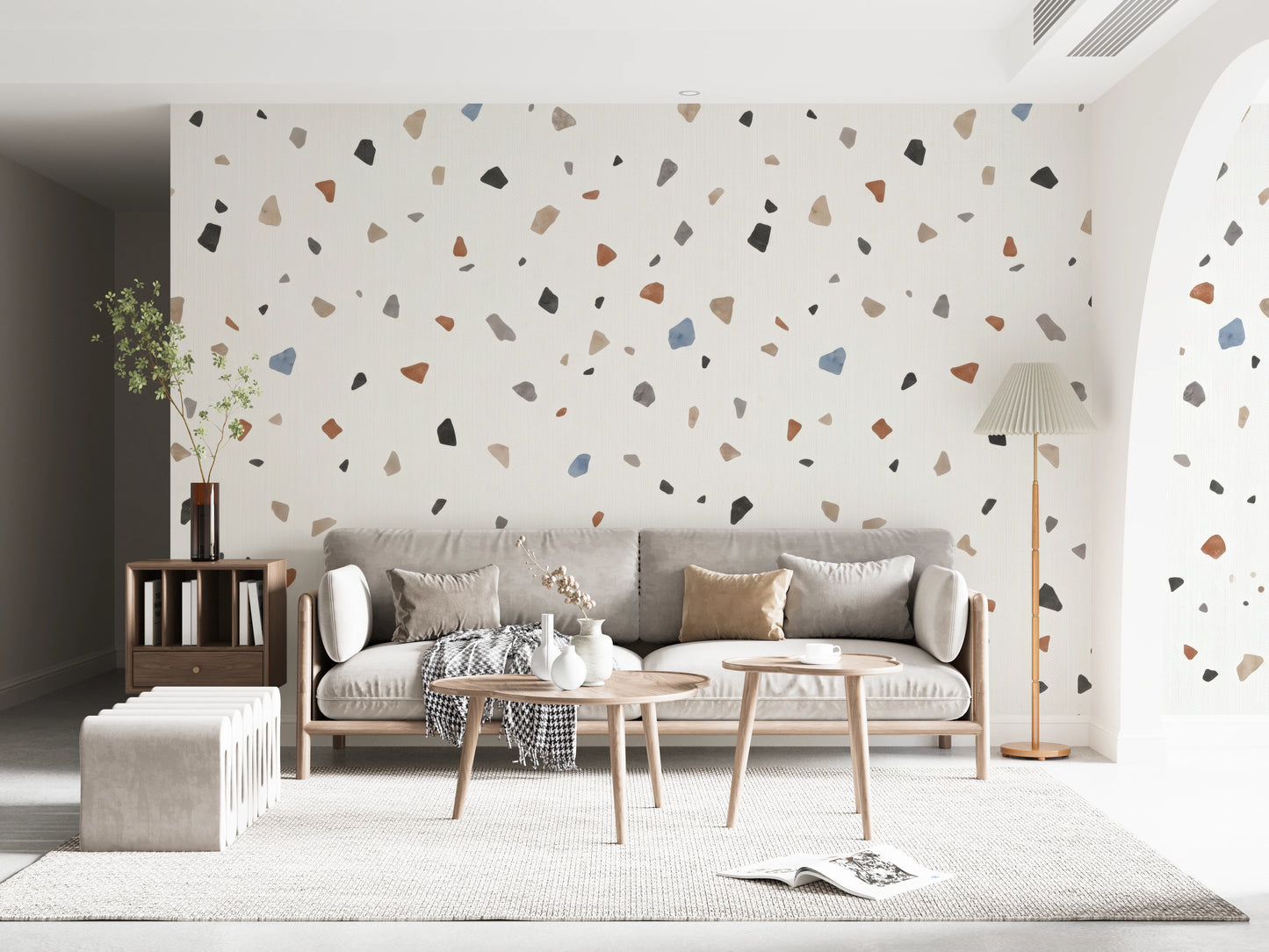 Modern Earthy Terrazzo Speckled Wallpaper Wall Mural