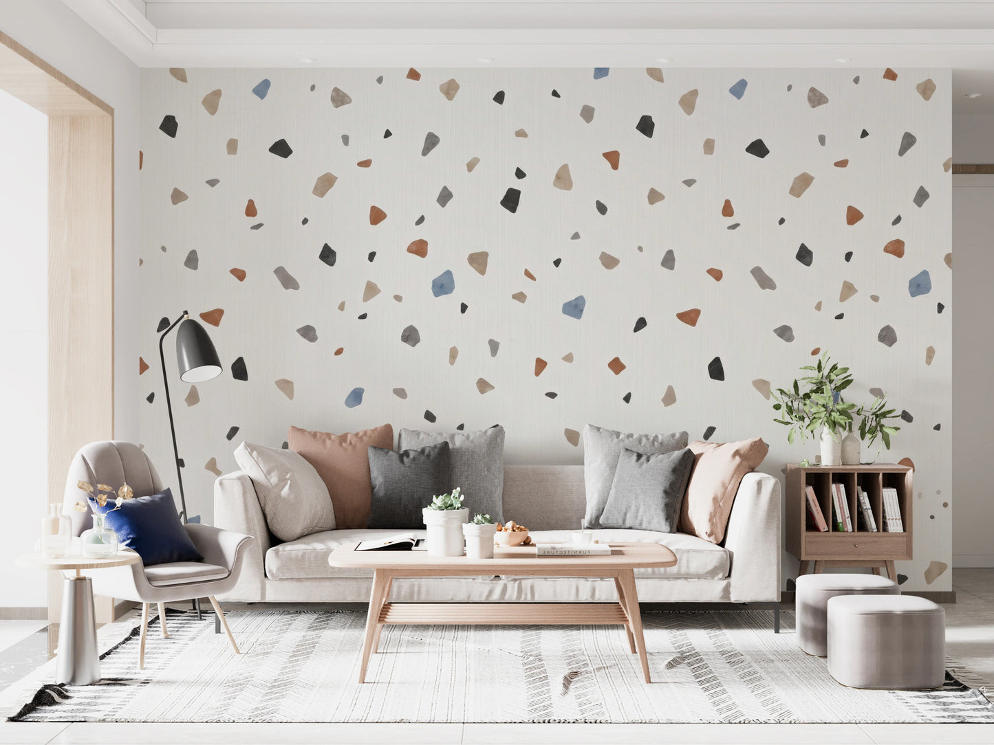 Modern Earthy Terrazzo Speckled Wallpaper Wall Mural