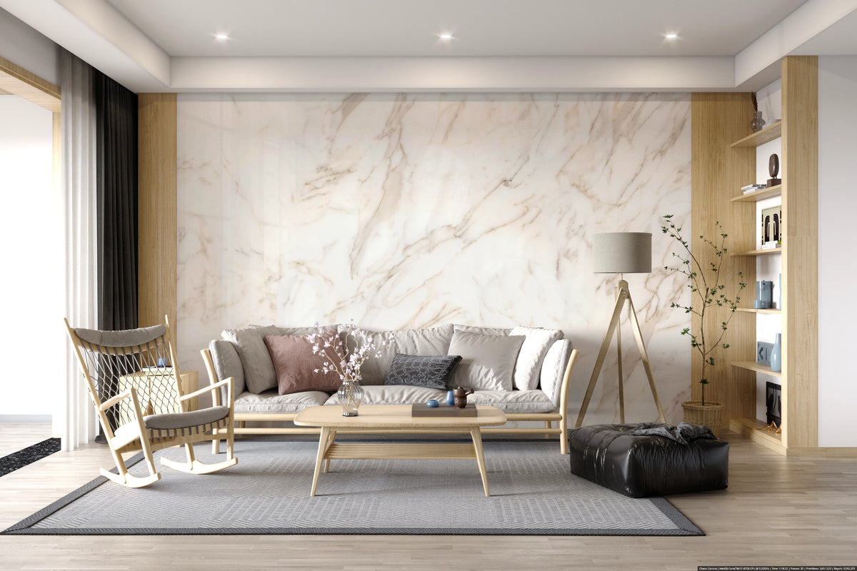 Neutral marble texture mural with taupe and grey streaks