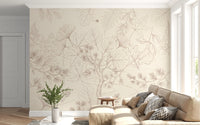 Minimalist Forest Line Art Botanical Wall Covering Wall Mural