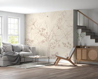 Minimalist Forest Line Art Botanical Wall Covering Wall Mural