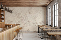 Minimalist Forest Line Art Botanical Wall Covering Wall Mural