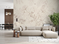 Minimalist Forest Line Art Botanical Wall Covering Wall Mural