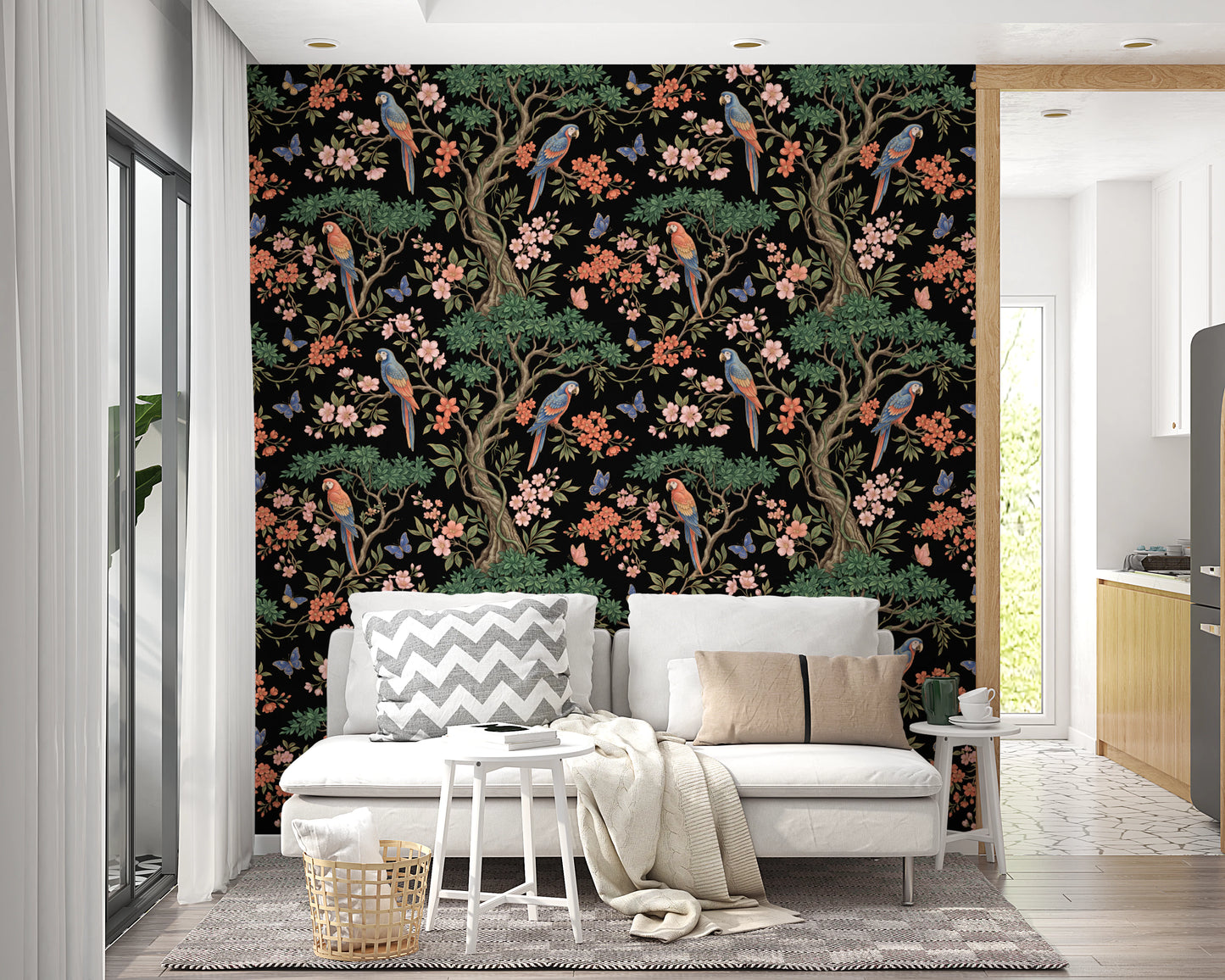 Enchanted Tropical Garden Birds Wallpaper Wallpaper⁠