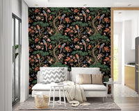 Enchanted Tropical Garden Birds Wallpaper Wallpaper⁠