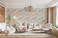Playful Watercolor Rainbow Abstract Kids Pattern Wallpaper⁠