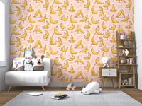Cute Cartoon Banana Yoga Pose Wallpaper Wallpaper⁠