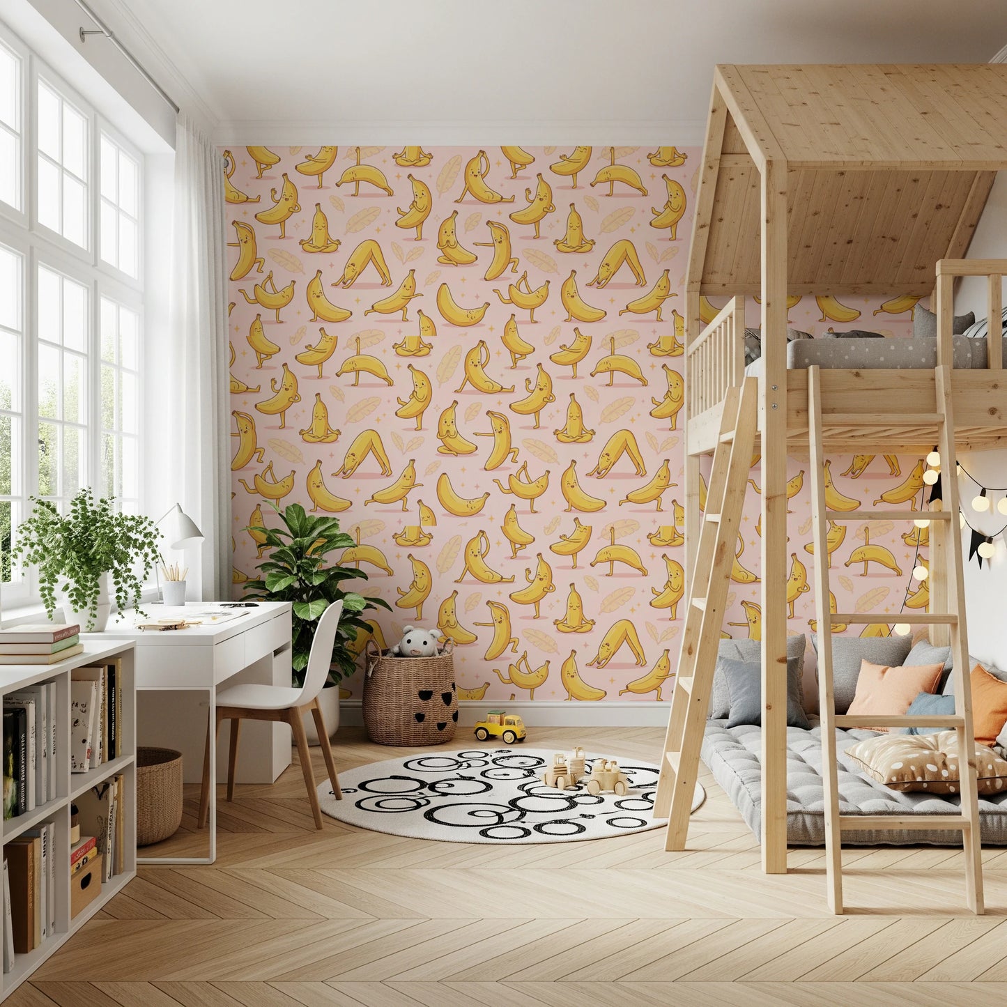 Cute Cartoon Banana Yoga Pose Wallpaper Wallpaper⁠