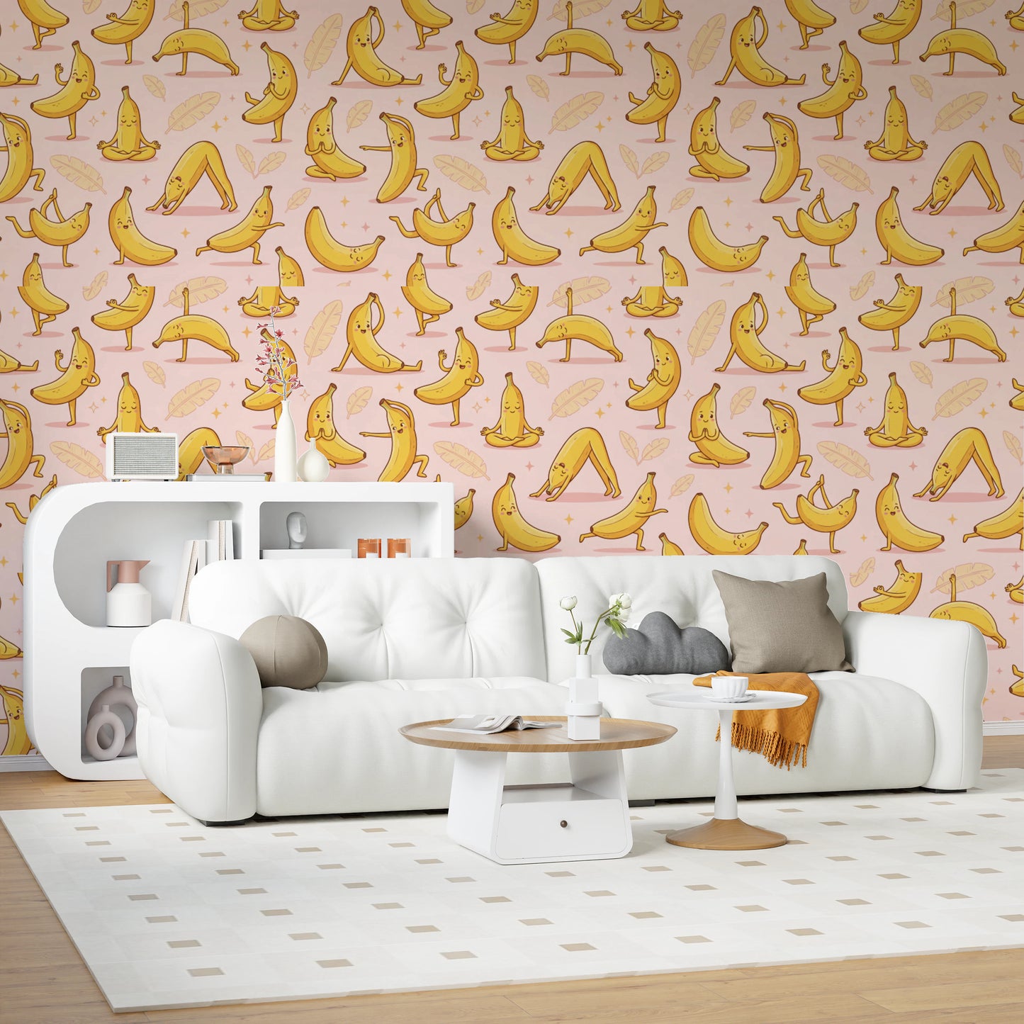 Cute Cartoon Banana Yoga Pose Wallpaper Wallpaper⁠