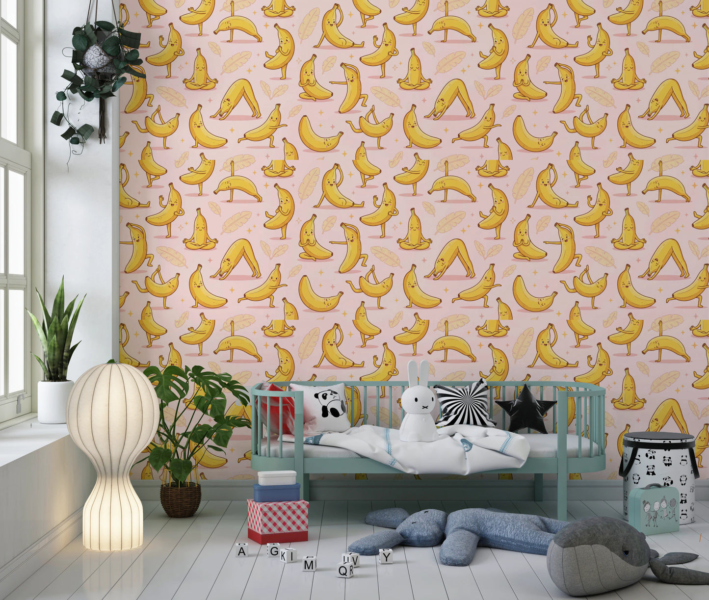 Cute Cartoon Banana Yoga Pose Wallpaper Wallpaper⁠