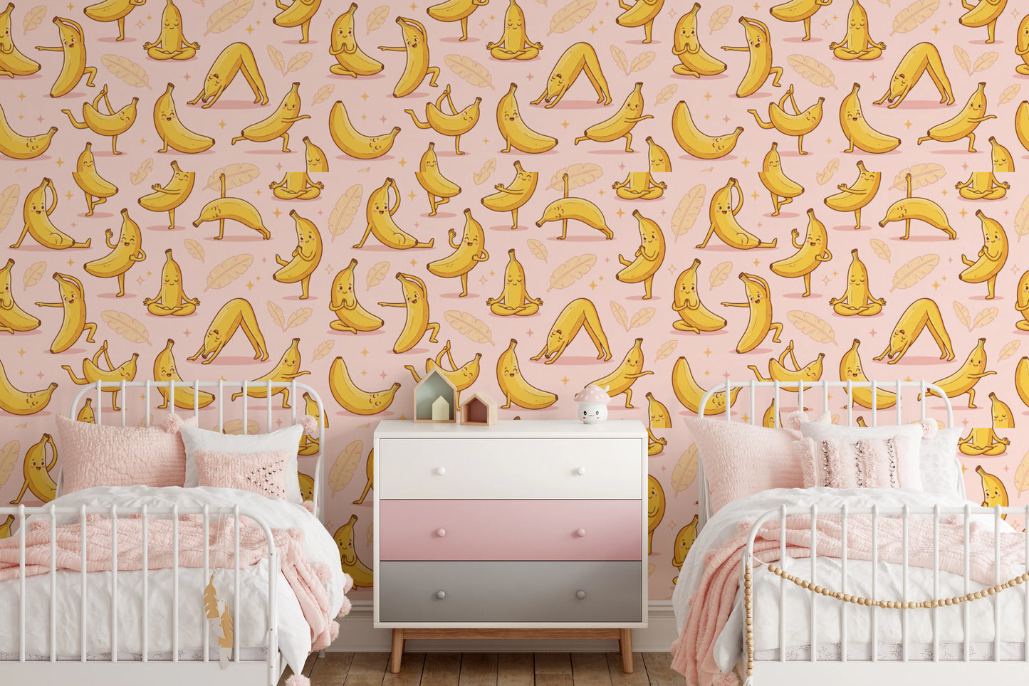 Cute Cartoon Banana Yoga Pose Wallpaper Wallpaper⁠