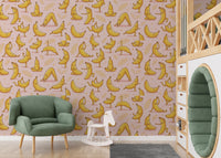 Cute Cartoon Banana Yoga Pose Wallpaper Wallpaper⁠