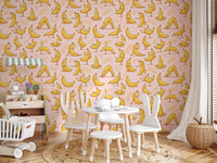 Cute Cartoon Banana Yoga Pose Wallpaper Wallpaper⁠