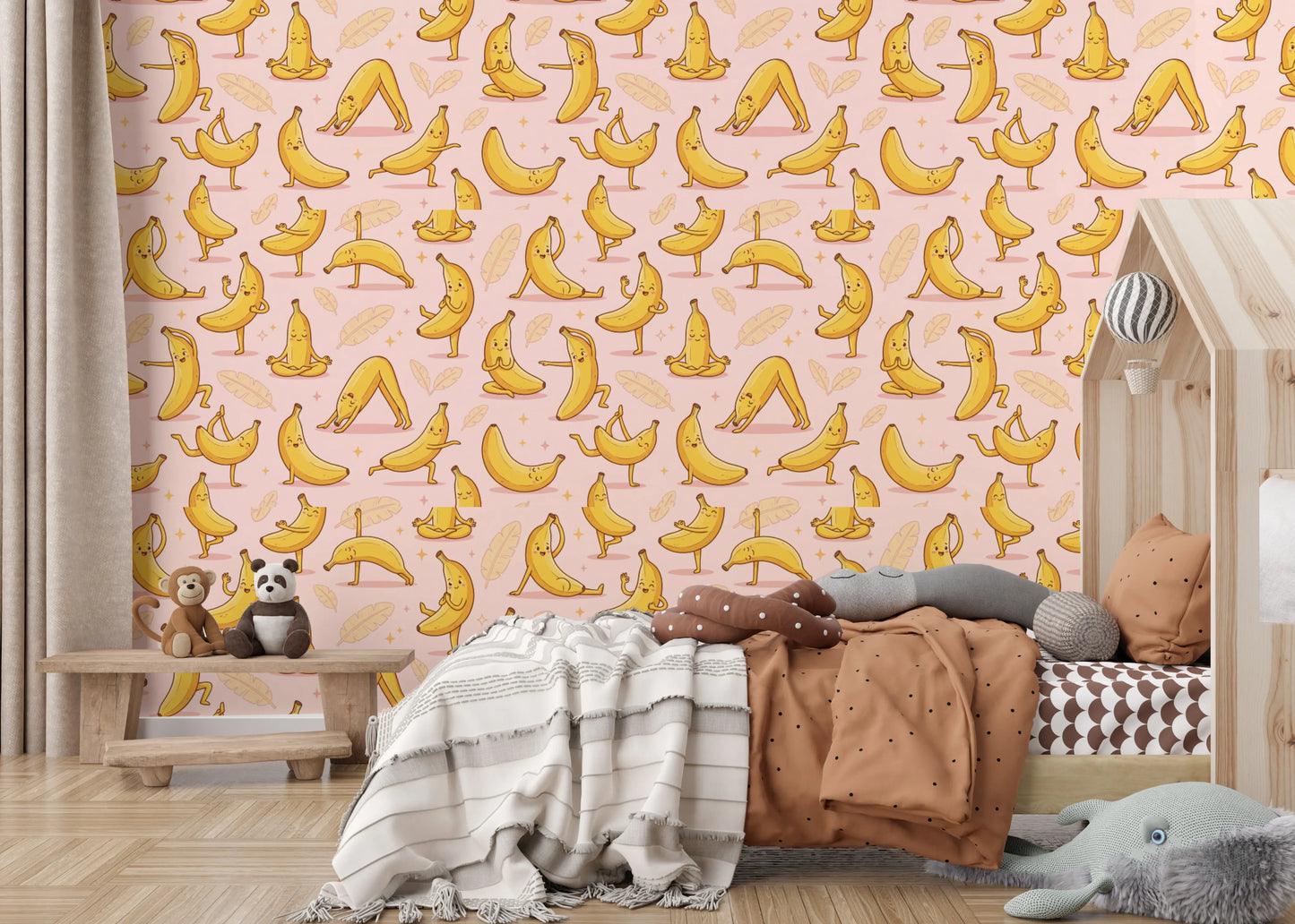 Cute Cartoon Banana Yoga Pose Wallpaper Wallpaper⁠