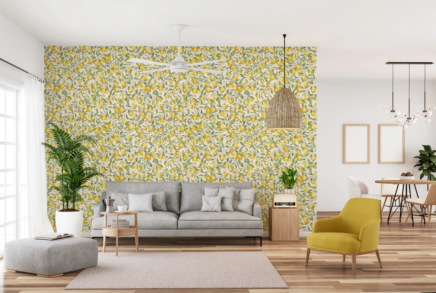 Sun-Kissed Lemon Orchard Botanical Wall Decor Wallpaper⁠
