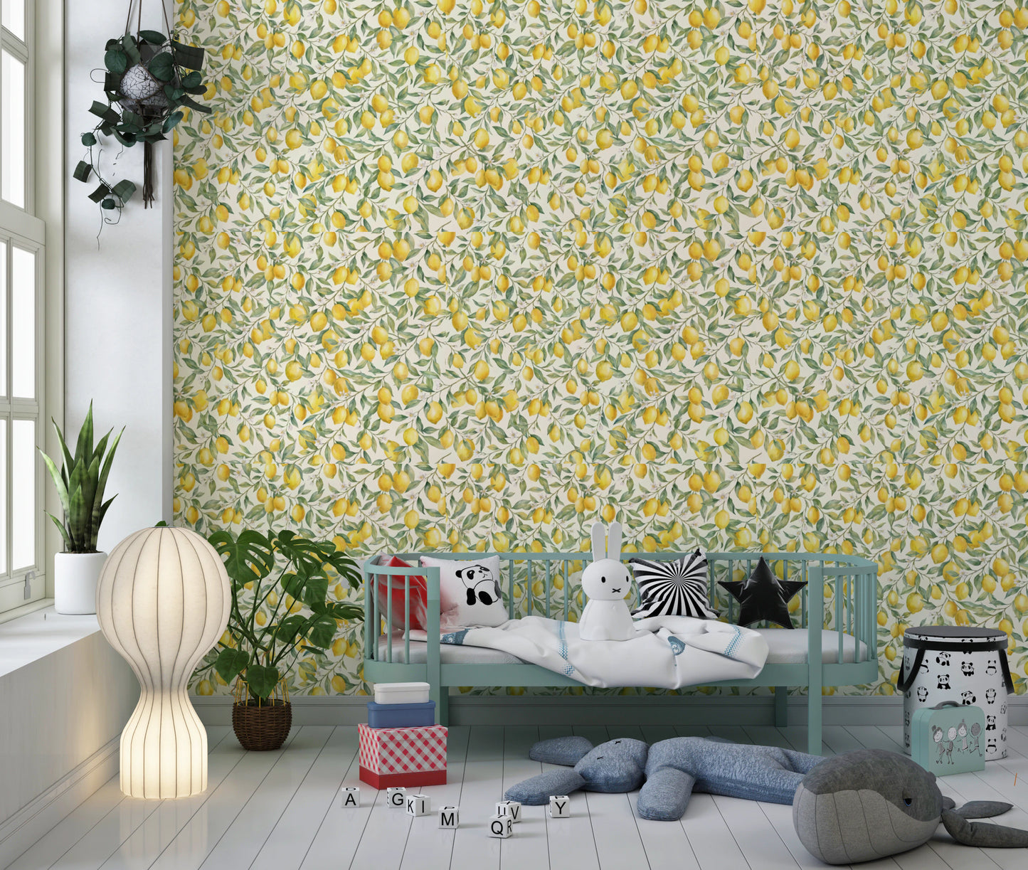Sun-Kissed Lemon Orchard Botanical Wall Decor Wallpaper⁠
