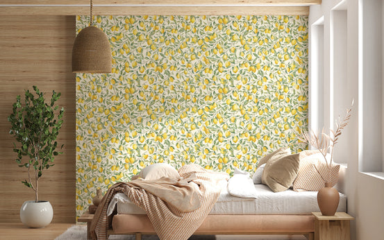 Sun-Kissed Lemon Orchard Botanical Wall Decor Wallpaper⁠