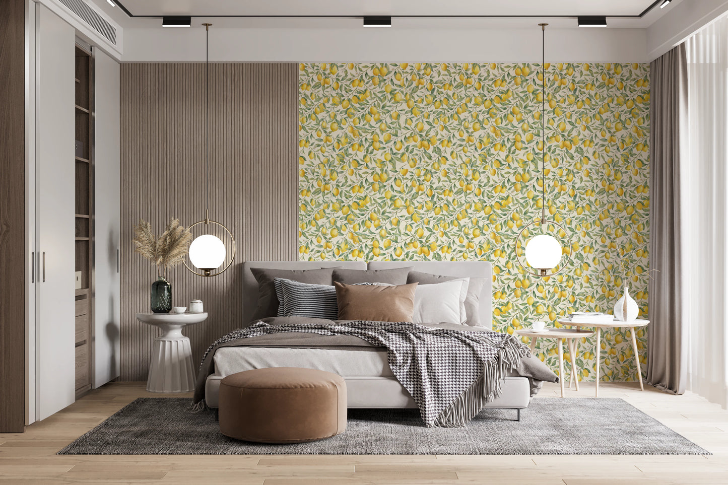 Sun-Kissed Lemon Orchard Botanical Wall Decor Wallpaper⁠