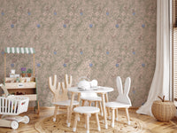 Whimsical Jungle Monkeys in Porcelain Garden Wallpaper⁠