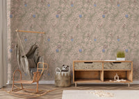 Whimsical Jungle Monkeys in Porcelain Garden Wallpaper⁠