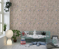 Whimsical Jungle Monkeys in Porcelain Garden Wallpaper⁠