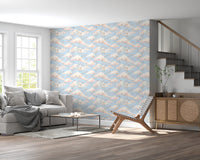 Soft Pastel Floral Bird Nursery Sky Wallpaper Wallpaper⁠