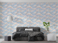 Soft Pastel Floral Bird Nursery Sky Wallpaper Wallpaper⁠