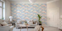 Soft Pastel Floral Bird Nursery Sky Wallpaper Wallpaper⁠