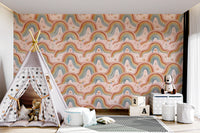 Arched Rainbows and Dandelion Garden Design Wallpaper⁠