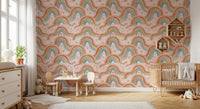 Arched Rainbows and Dandelion Garden Design Wallpaper⁠