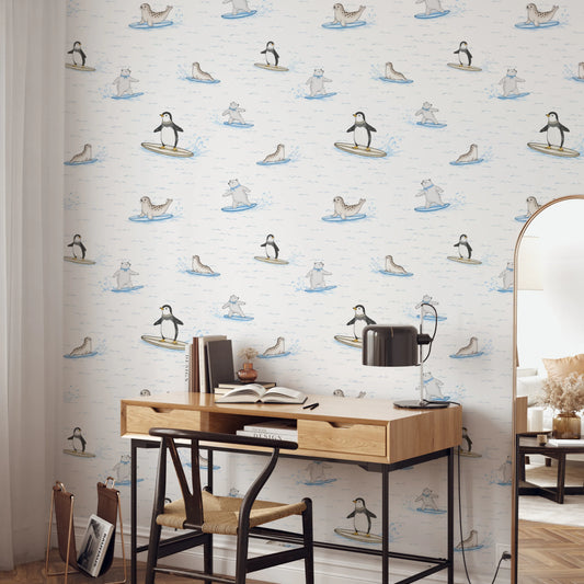 Ice Breakers - icy palette of whites and blues  Wallpaper⁠