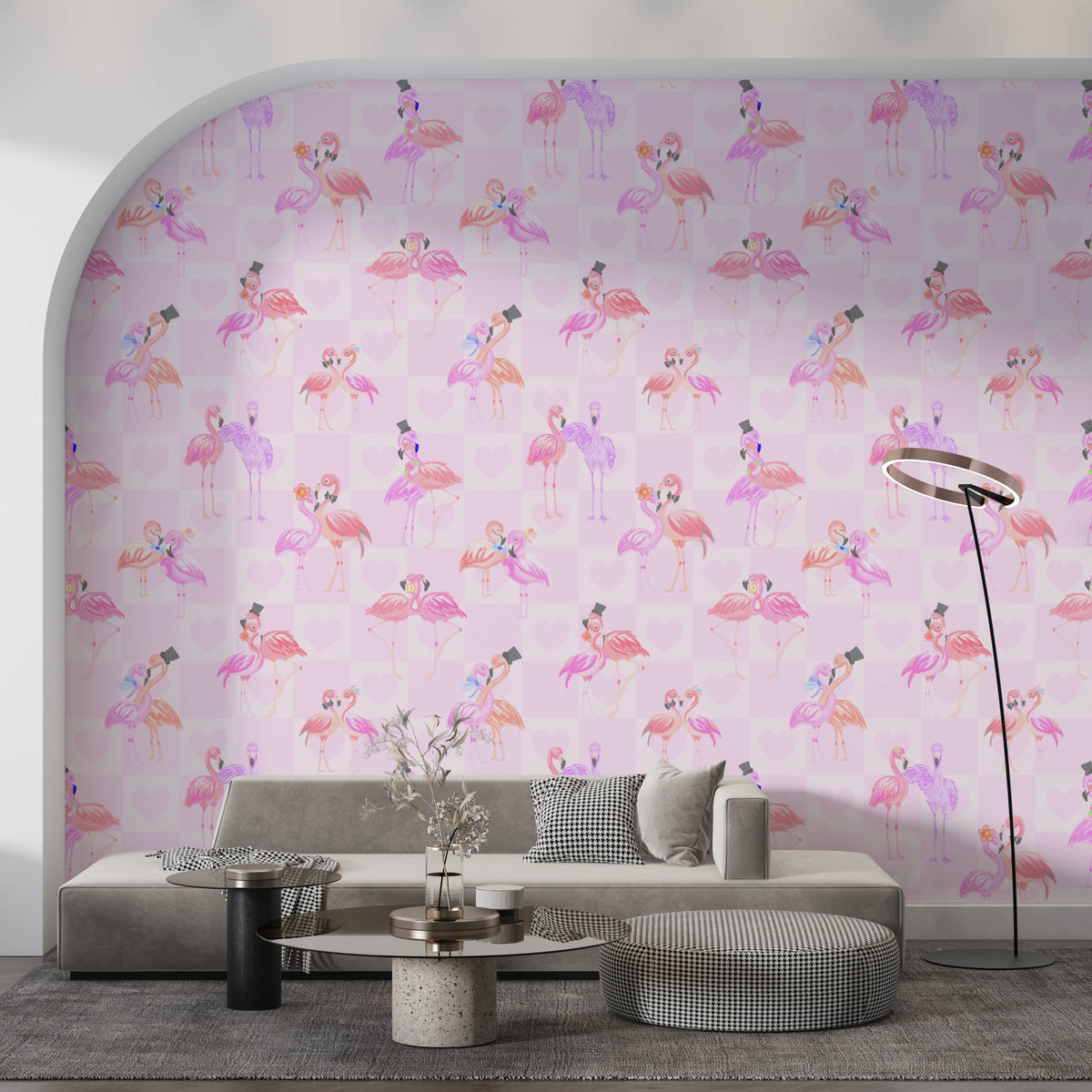 Flamingo in Love Wallpaper⁠