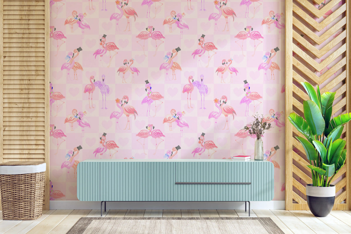 Flamingo in Love Wallpaper⁠