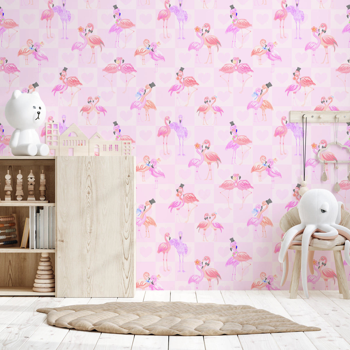 Flamingo in Love Wallpaper⁠