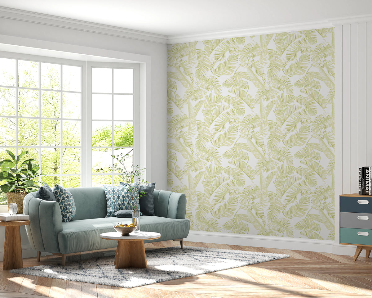 Forestly - Pistachio Cream Wallpaper⁠