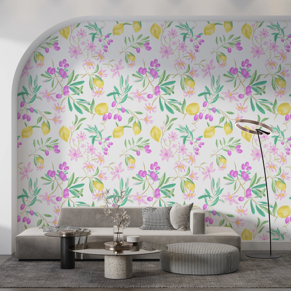 lemon floral Wallpaper⁠